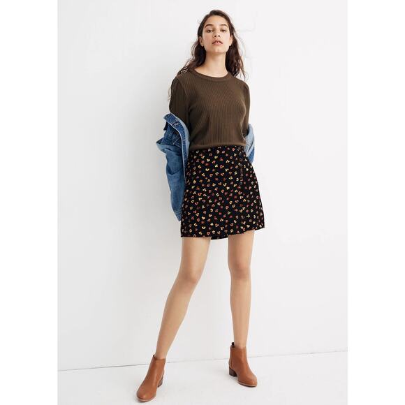 Madewell Side-Button A-Line Mini Skirt in Feline Floral - Picture 4 of 4